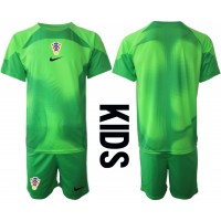 Kroatien Målvakt Replika babykläder Hemmaställ Barn VM 2022 Kortärmad (+ korta byxor)